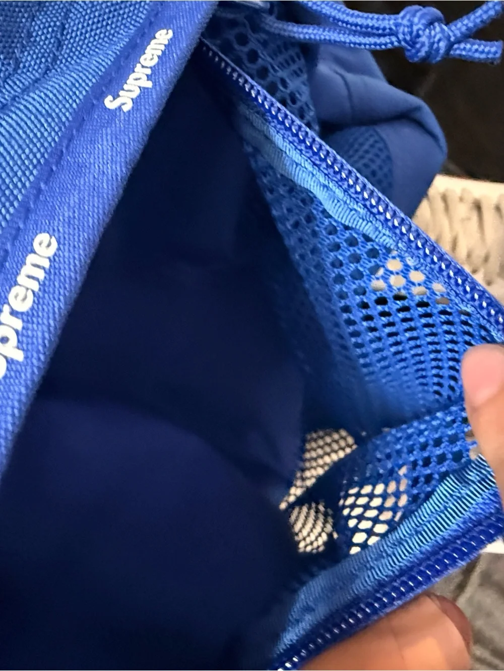 Supreme Royal Blue Cordura Duffel Bag with White Accents